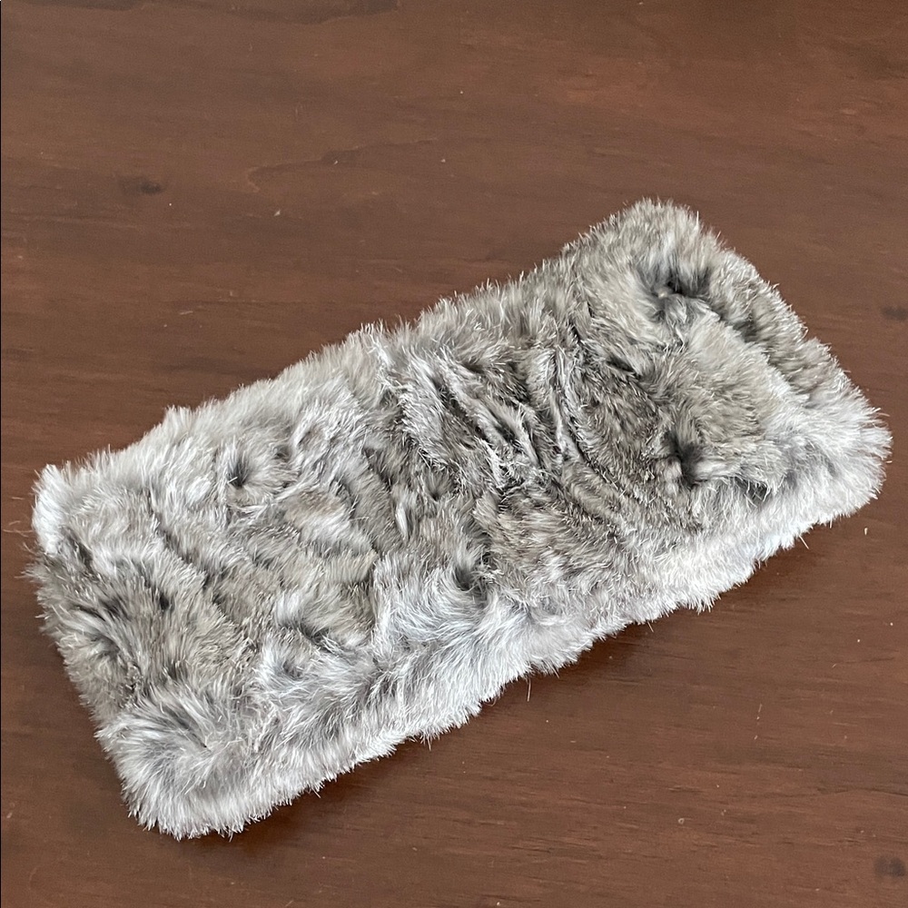 Elegant Gray Faux Fur Headband